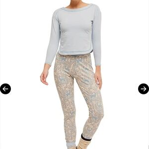 NWOT FREE PEOPLE Snow Chill Evening Thermal Pajama Pants Only Sz M